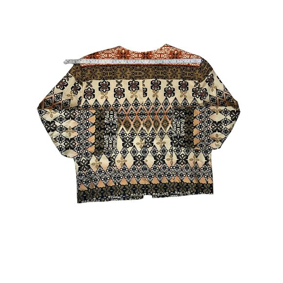 Positive Attitude Geometric Floral Print Jacket Women's L Lightweight Cotton - Picture 5 of 10